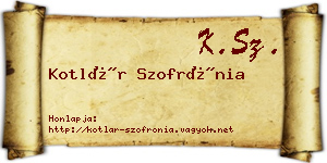 Kotlár Szofrónia névjegykártya